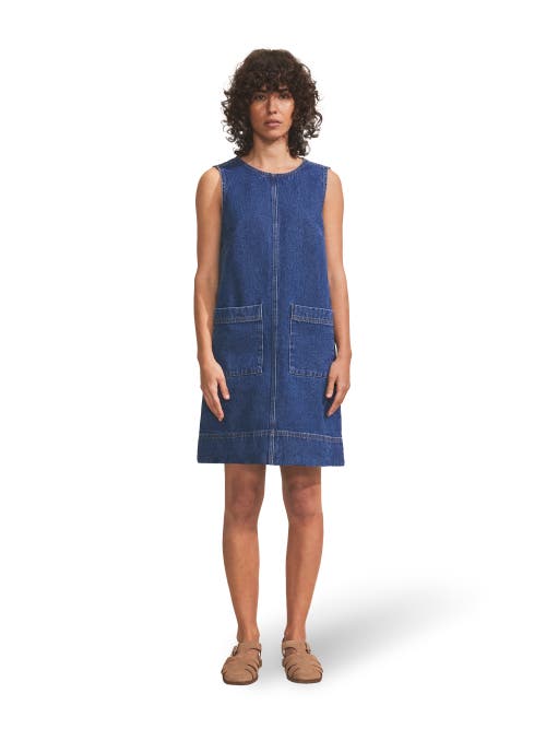 Ro&zo Blue Denim Shift Dress In Blue