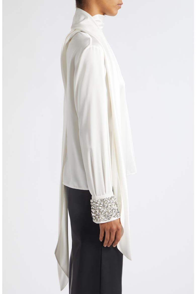 Veronica Long Sleeve Top with Embellished Cuffs, Alternate, color, OPTIC