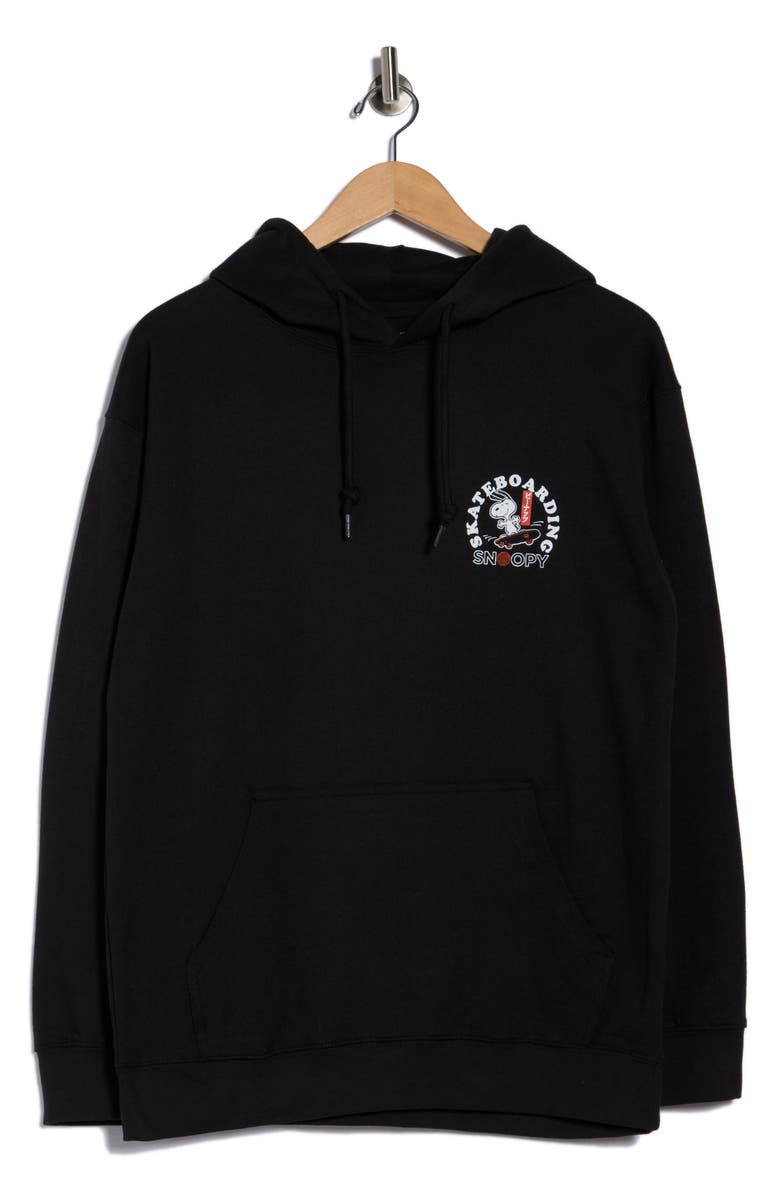 The Forecast Agency Snoopy Skateboarding Graphic Hoodie, Main, color, Black