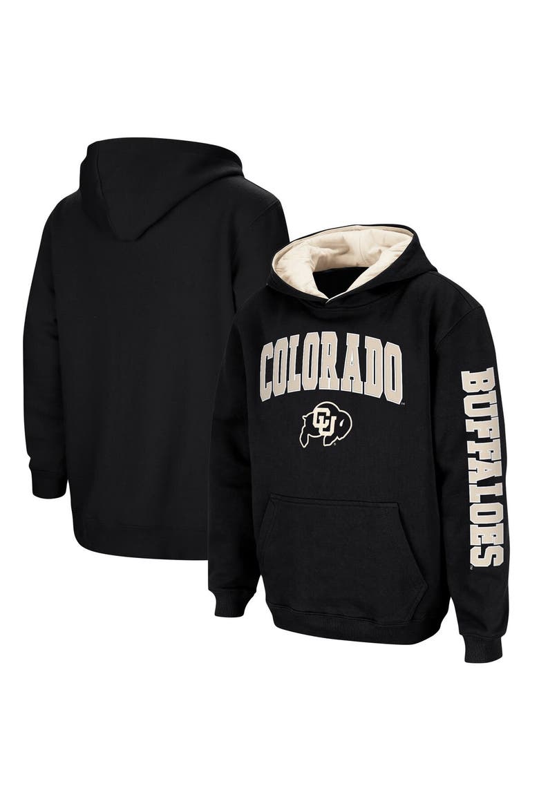 Youth Colosseum Black Colorado Buffaloes 2-Hit Team Pullover Hoodie, Main, color, Black