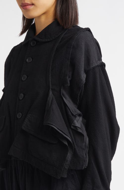 Tao Comme Des Garçons Deconstructed Garment Dyed Jacket In Black