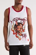 Ed Hardy Rhinestone Devil Head Mesh Jersey