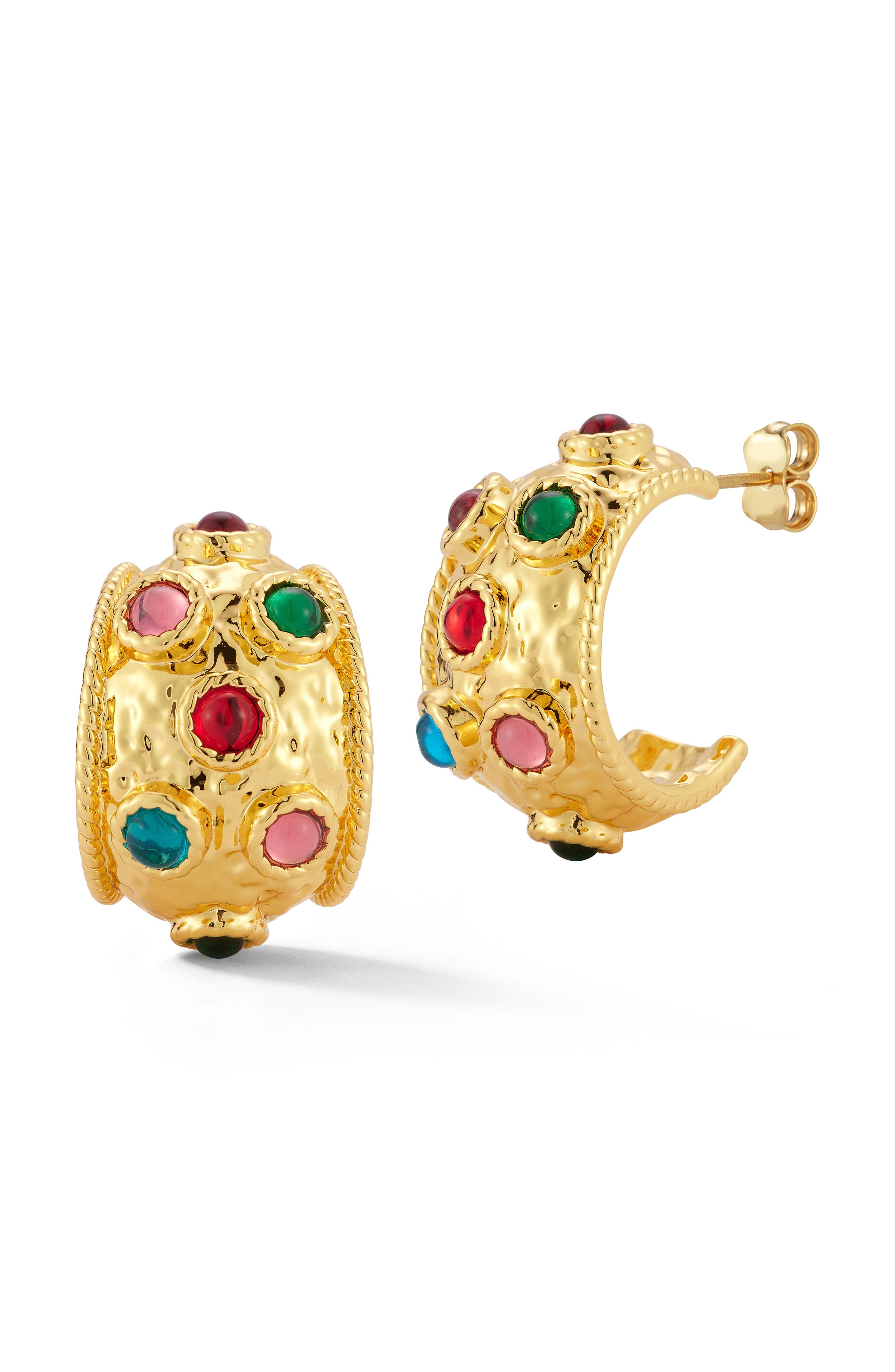 CHLOE AND MADISON 18K Gold Plated Cubic Zirconia Hoop Earrings