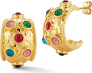 CHLOE AND MADISON 18K Gold Plated Cubic Zirconia Hoop Earrings