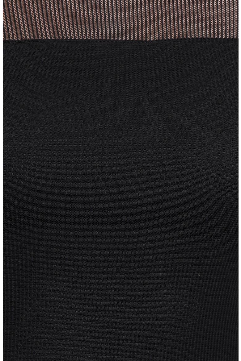 Famille Long Sleeve Midi Dress, Alternate, color, BLACK