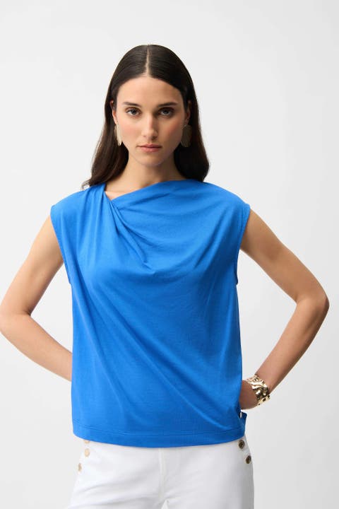 Cotton Top With Asymmetrical Collar
