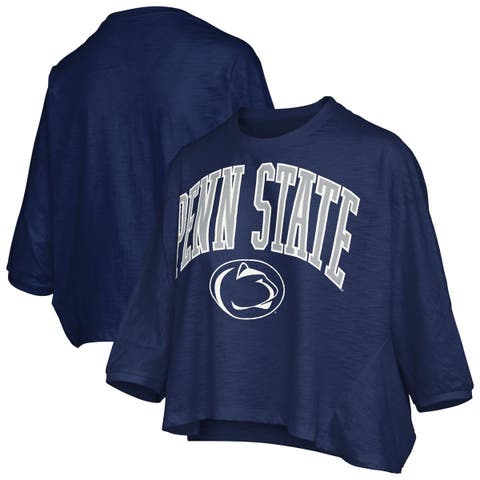Women's Pressbox  Navy Penn State Nittany Lions Midi Arch Over Logo Oversized T-Shirt
