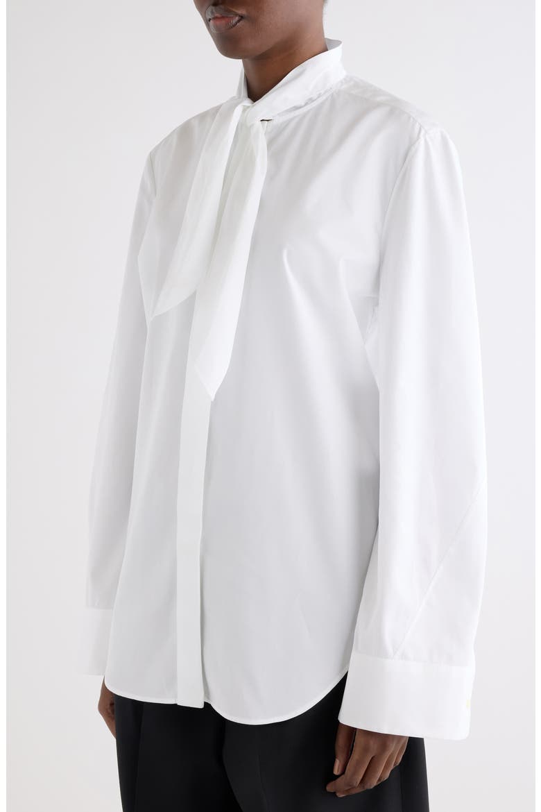 Small Bow Button-Up Shirt, Alternate, color, WHITE