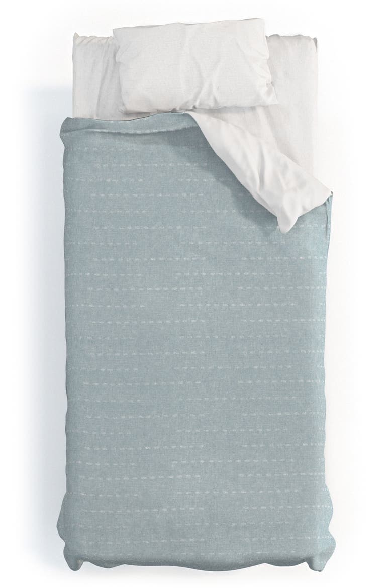 Lad Running Stitch 2-Piece Duvet Set - Twin XL, Alternate, color, BLUE