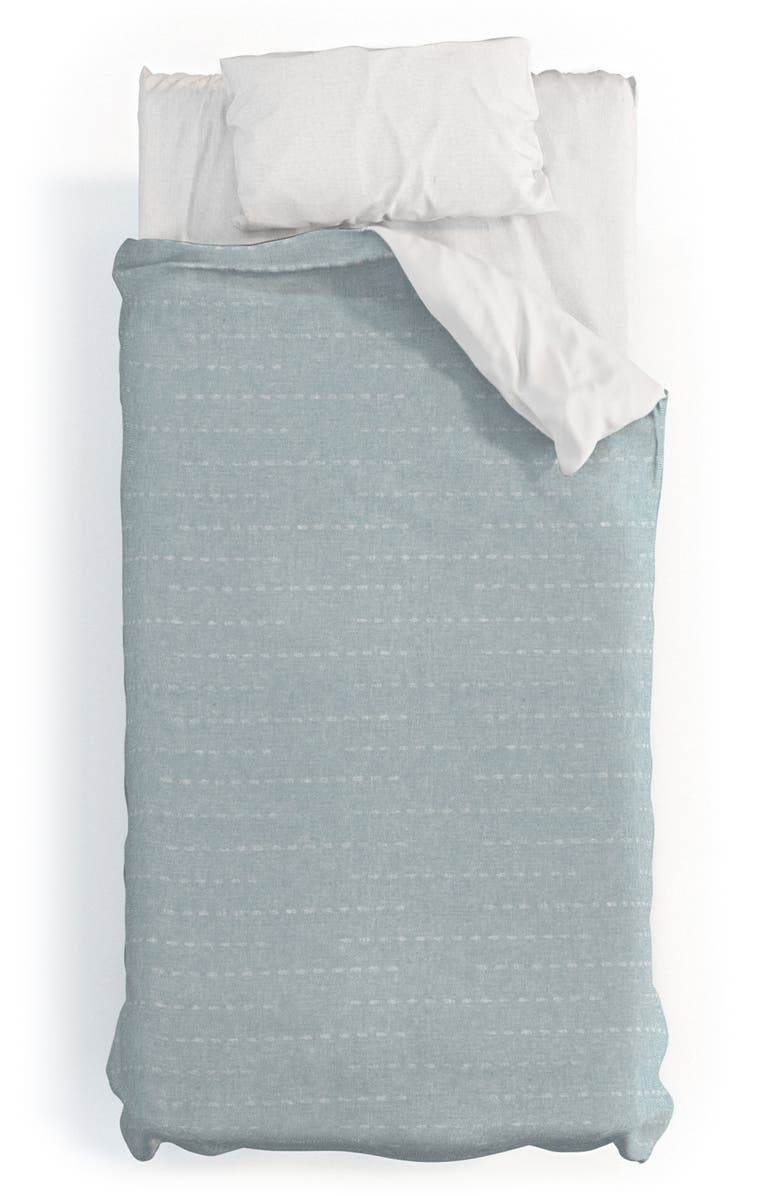 Deny Designs Lad Running Stitch 2-Piece Duvet Set - Twin XL, Alternate, color, Blue