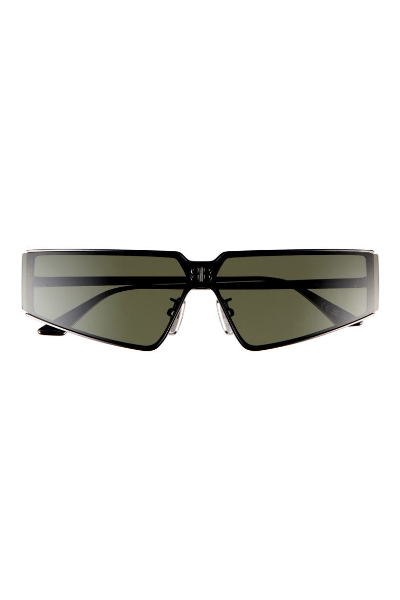 99mm Rectangular Sunglasses, Main, color, RUTHENIUM RUTHENIUM GREEN