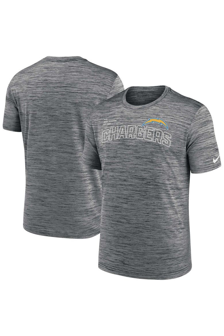 Men's Nike  Anthracite Los Angeles Chargers Velocity Arch Performance T-Shirt, Main, color, Anthracite