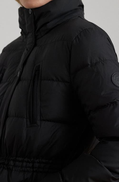 Ralph Lauren Lauren  Faux Fur Trim Down & Feather Fill Puffer Coat In Black