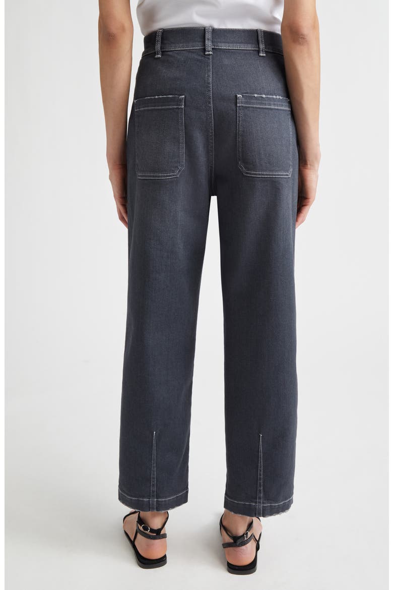 Pintuck Stretch Denim Wide Leg Pants, Alternate, color, 22 BLACK