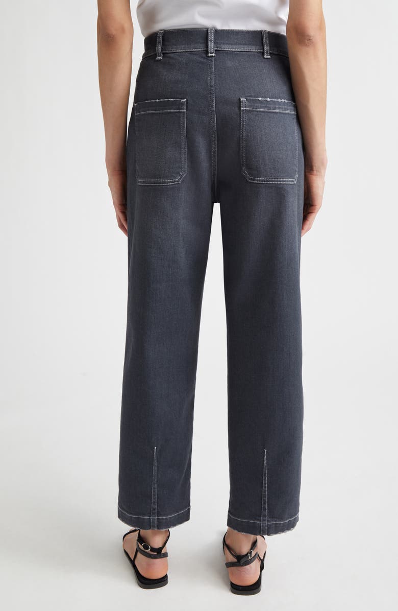 Eleventy Pintuck Stretch Denim Wide Leg Pants, Alternate, color, 22 Black