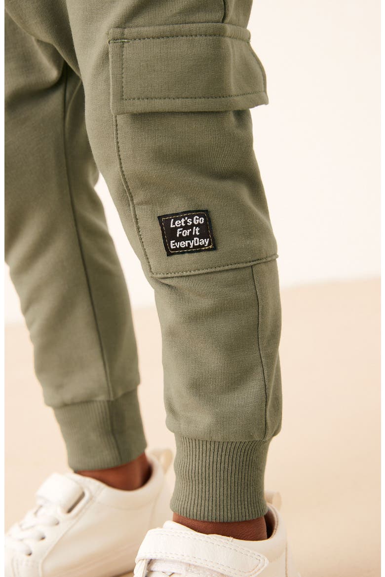 Kids' Stretch Cotton Cargo Joggers, Alternate, color, GREEN