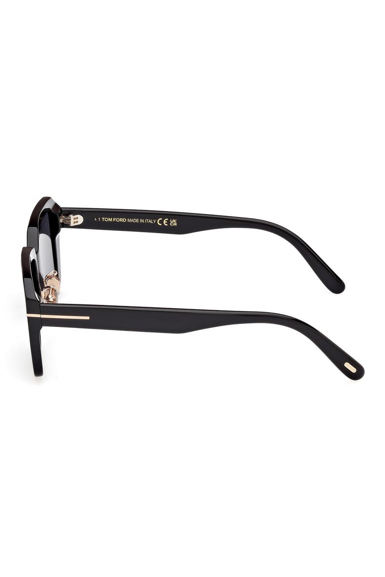 54mm Square Sunglasses, Alternate, color, SHINY BLACK / SMOKE