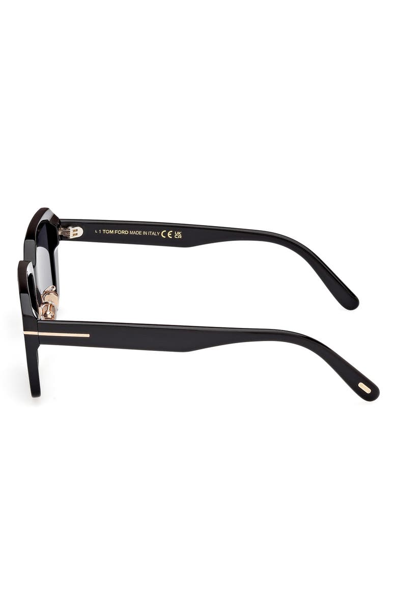 TOM FORD 54mm Square Sunglasses, Alternate, color, Shiny Black / Smoke