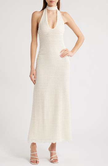 LIONESS Golden Age Knit Halter Maxi Dress | Nordstrom