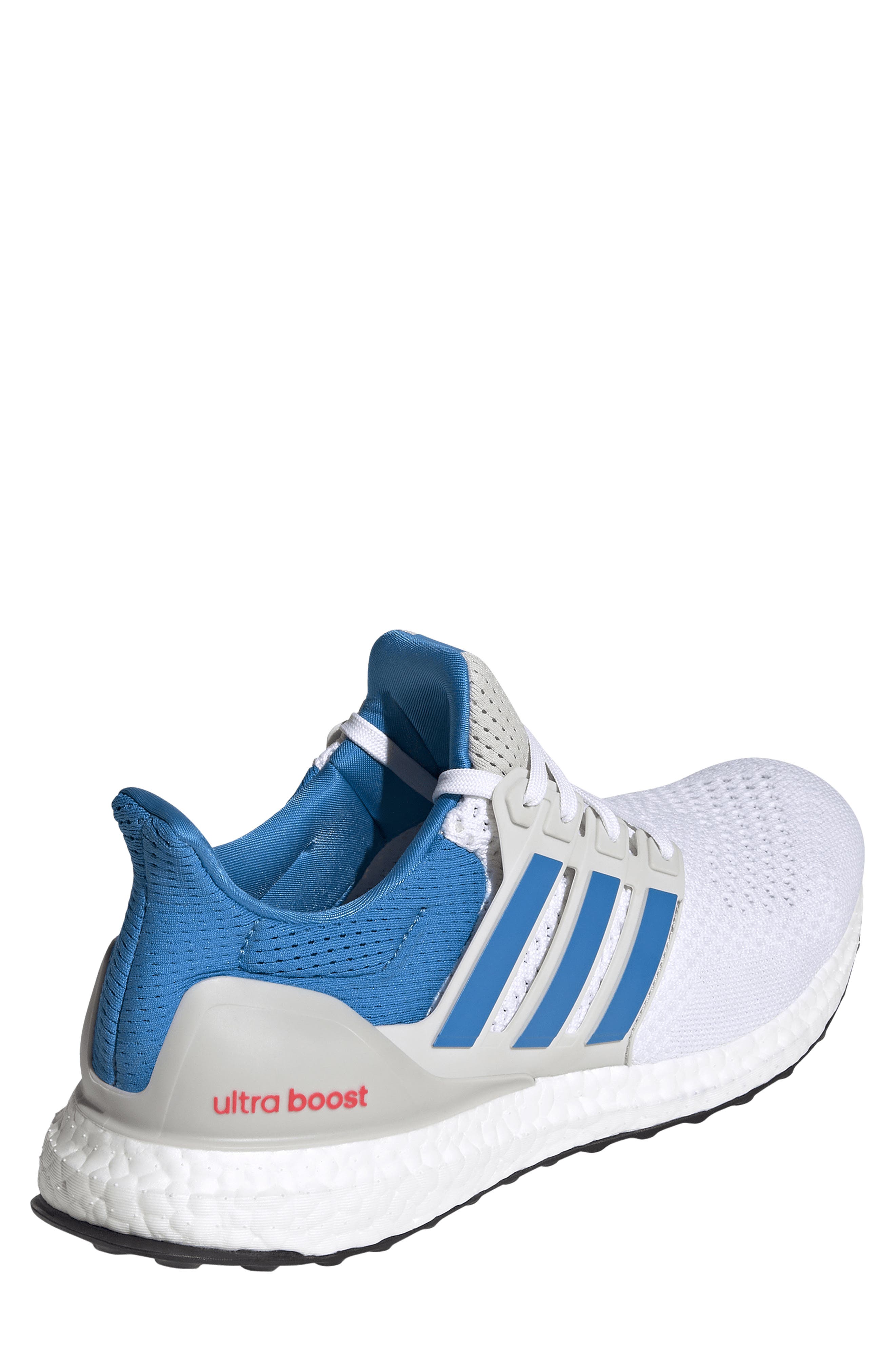 Ultraboost 1.0 Running Sneaker, Alternate, color, WHITE/ BRIGHT BLUE/ LUCID RED