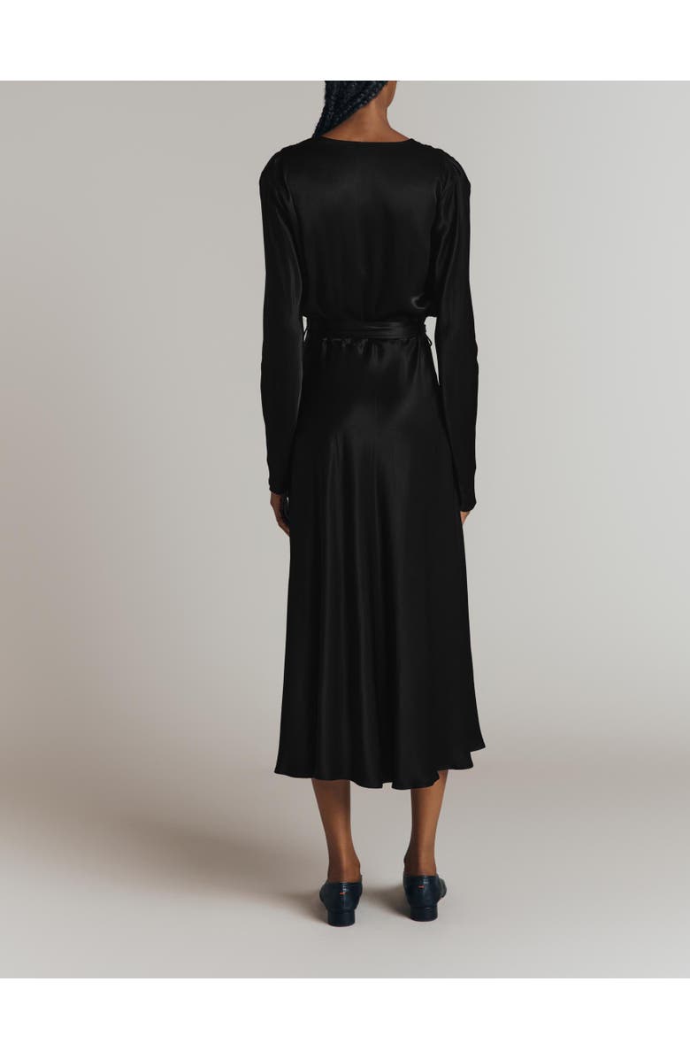 Ghost London Meryl Satin Midi Dress, Alternate, color, Black