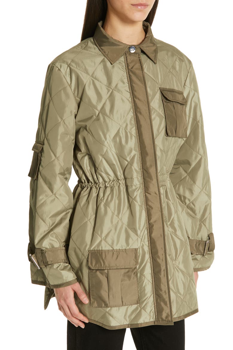 Quilted Ripstop Jacket, Alternate, color, ALOE