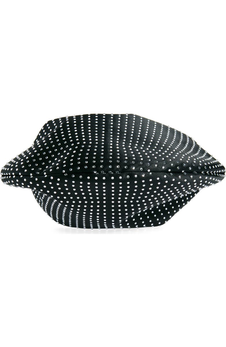 L’alingi Mini Rhinestone Dotted Satin Hobo Bag, Alternate, color, Black