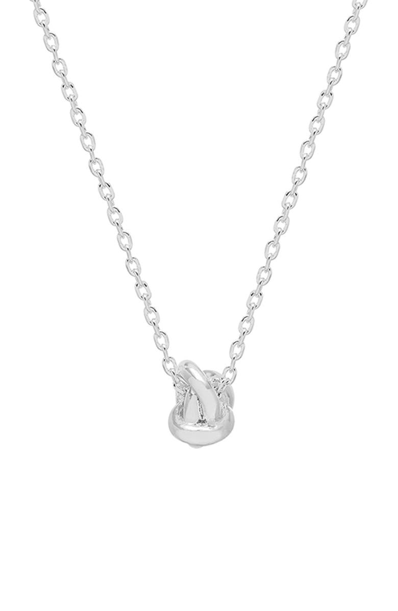 Estella Bartlett Knot Charm Necklace, Main, color, Silver