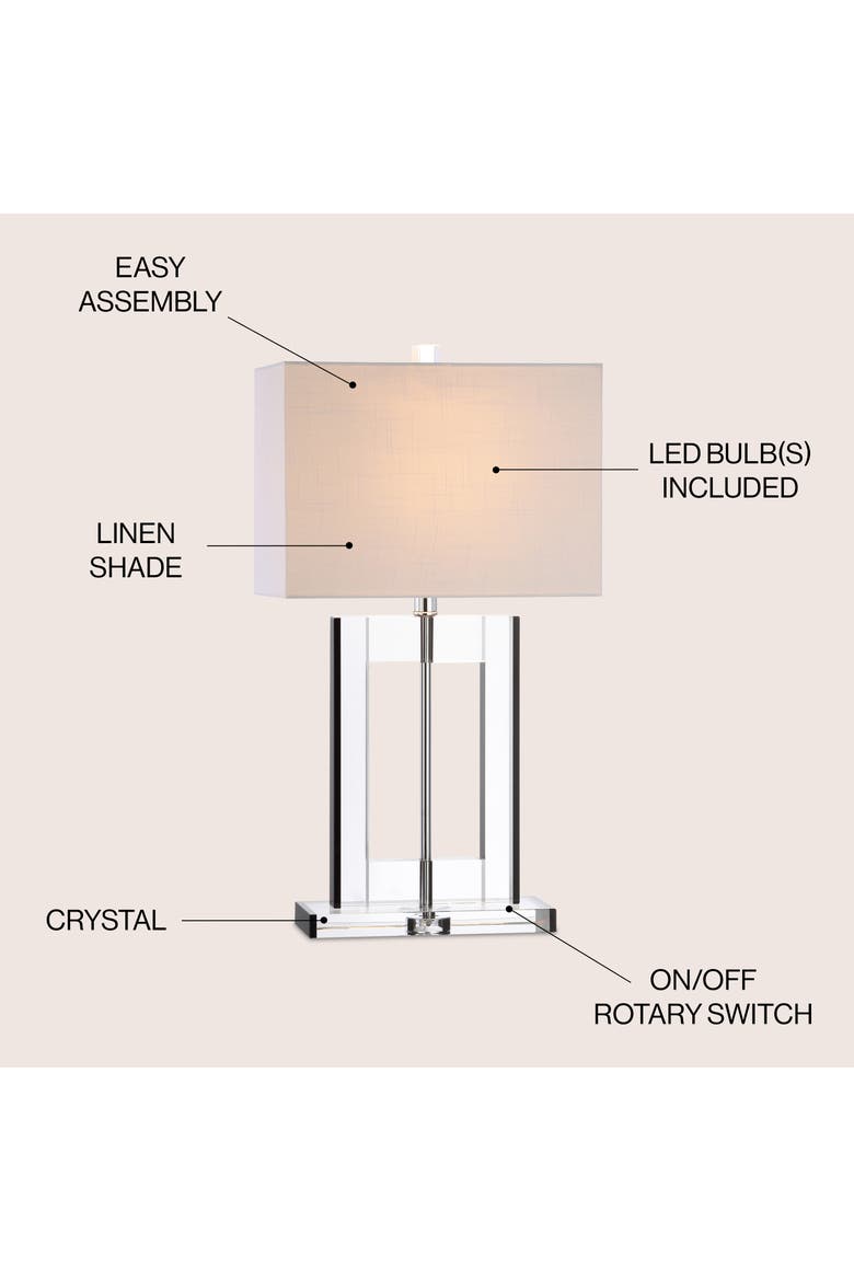 Parish 26" Crystal LED Table Lamp, Clear/Black, Alternate, color, Clear/Black