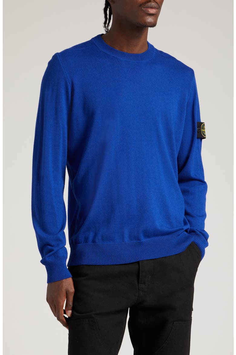 Crewneck Wool Sweater, Main, color, BRIGHT BLUE