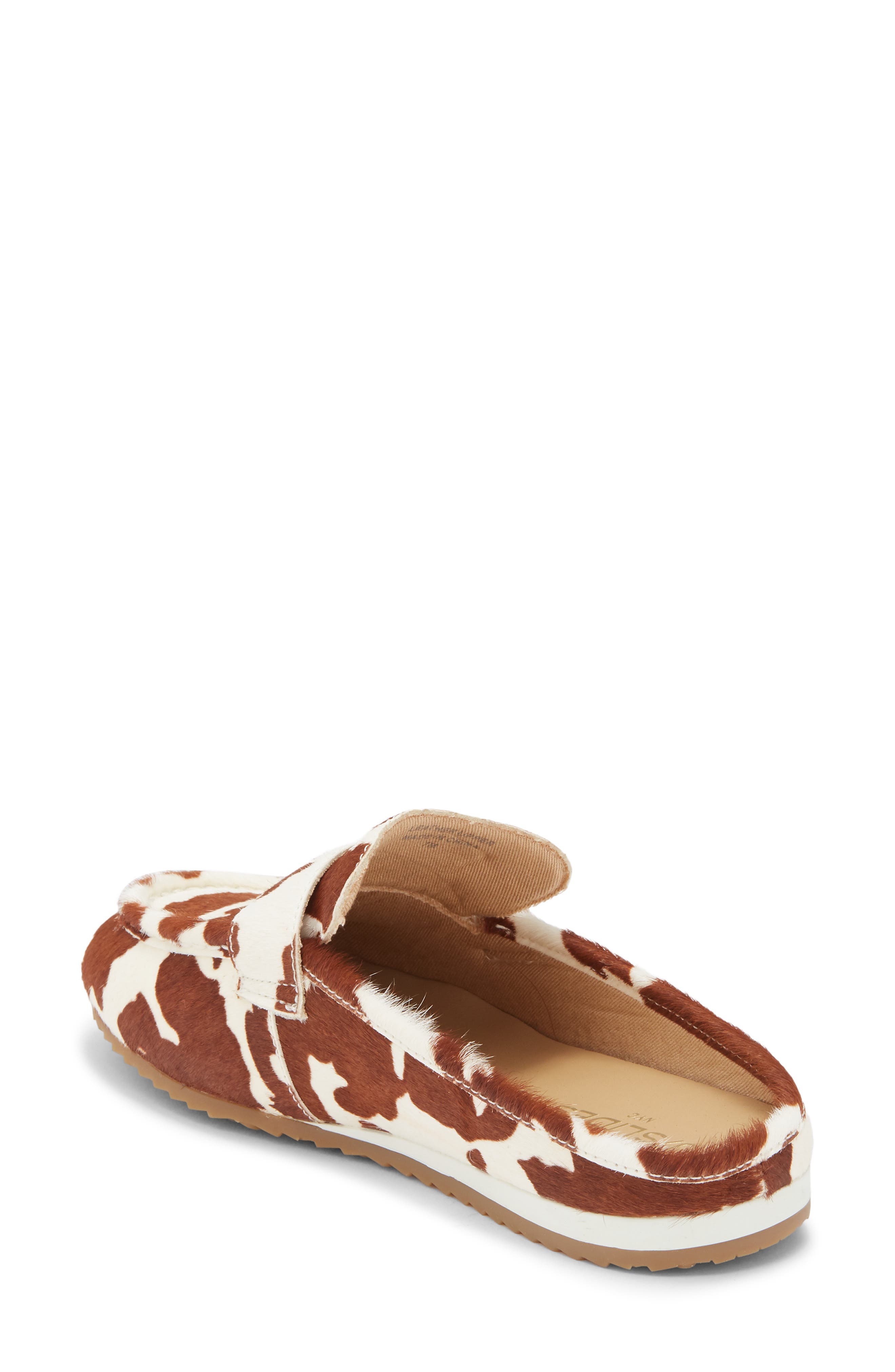 JSlides Paula Genuine Calf Hair Mule, Alternate, color, Brown Cow Print Calf Hair