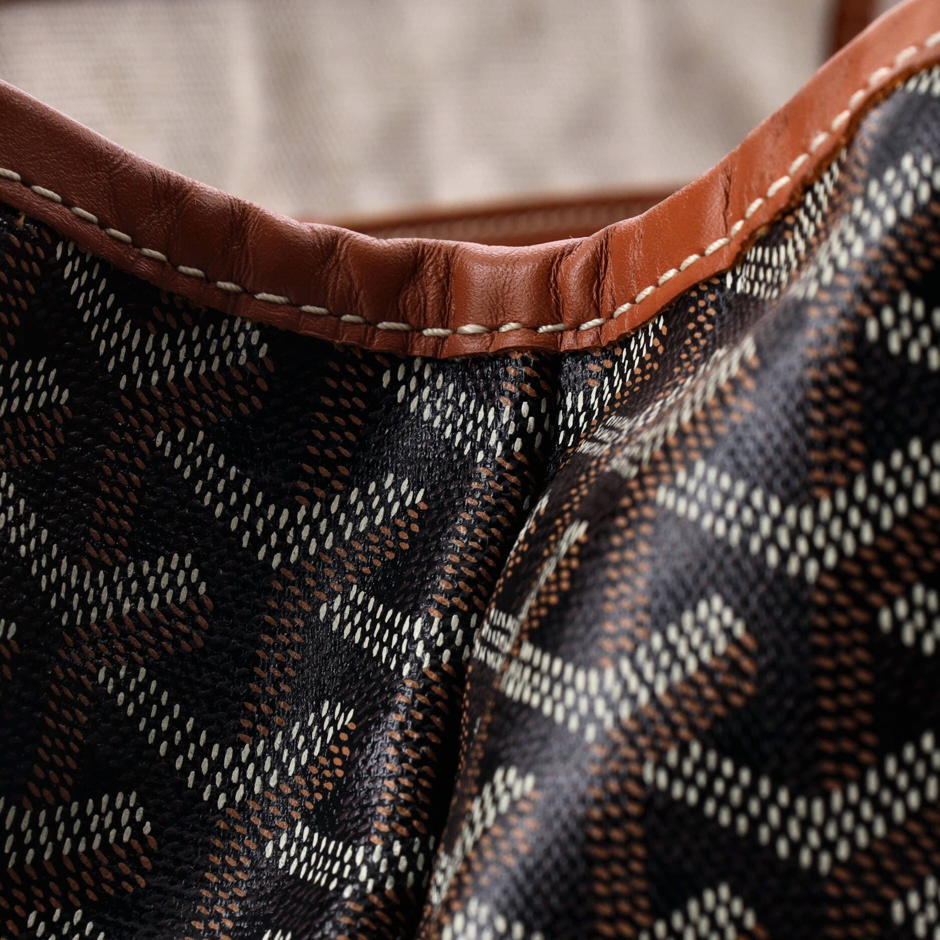 Pre-Owned Goyard Bellechasse Bag Coated Canvas PM, Alternate, color, Brown