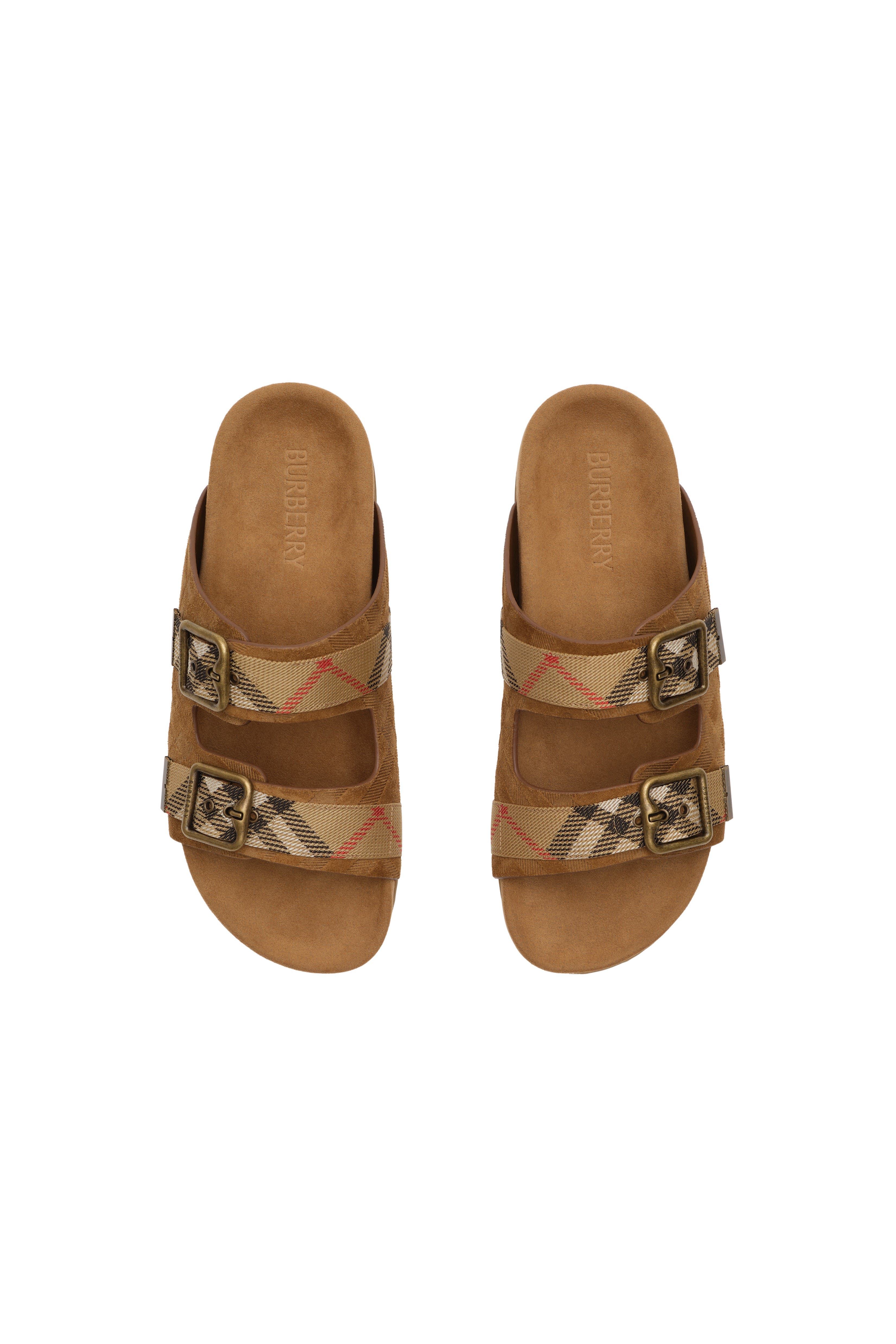 Check Suede Urchin Sandals, Alternate, color, Reed beige