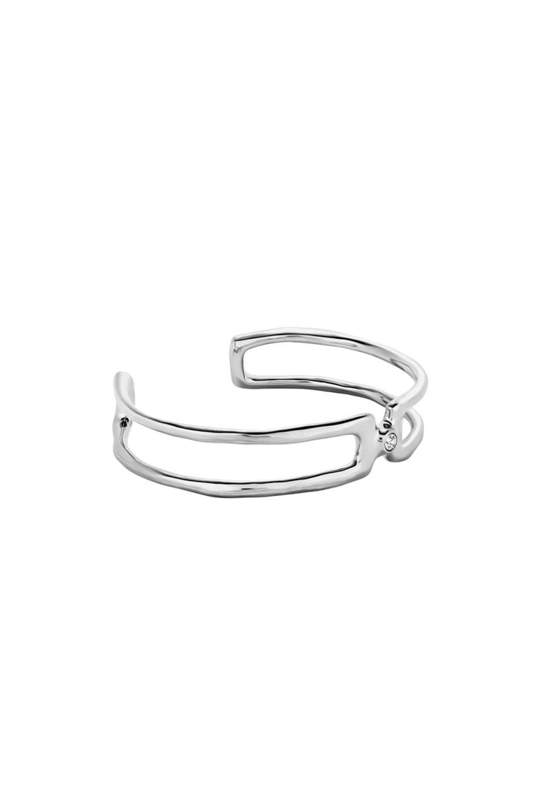 Double Topaz Layer Bangle, Alternate, color, Silver