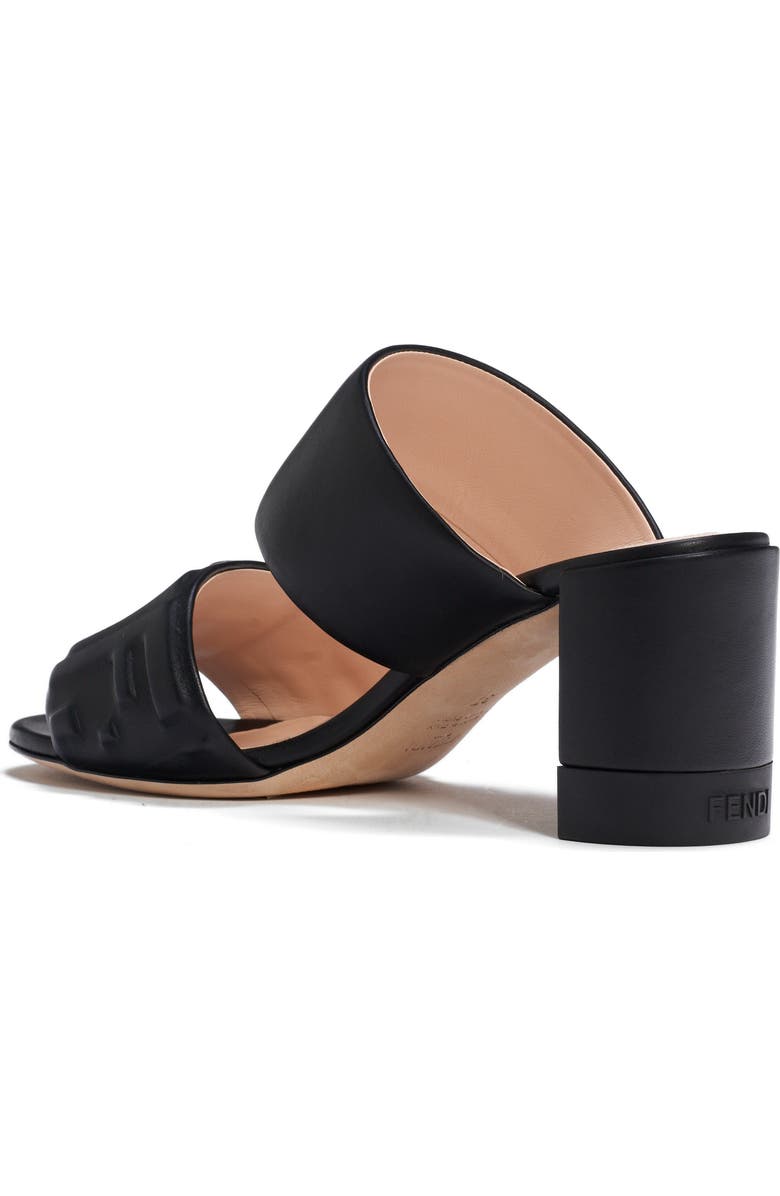 Fendi FF Embossed Logo Slide Sandal, Alternate, color,