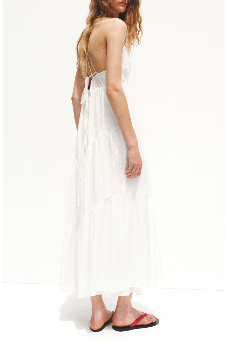 Ruffled A-Line Dress, Alternate, color, WHITE