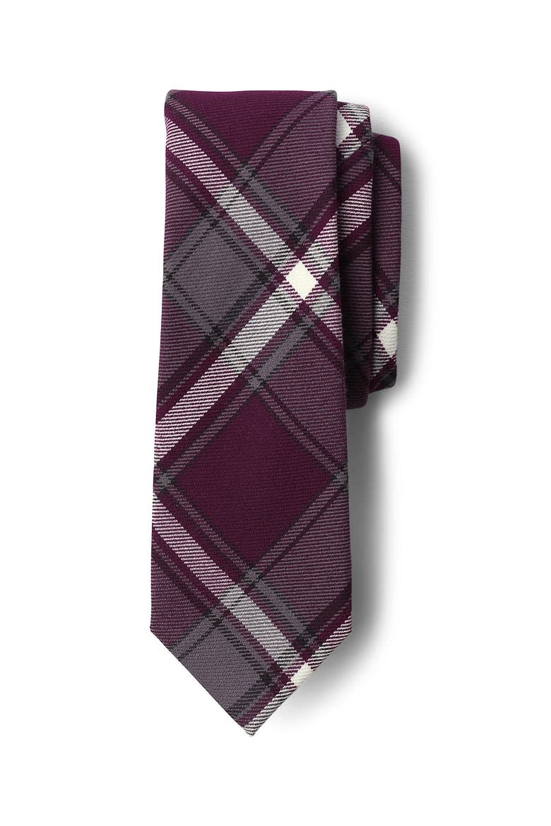 School Uniform Adult Plaid To Be Tied Tie, Main, color, Burgundy/Gray Plaid