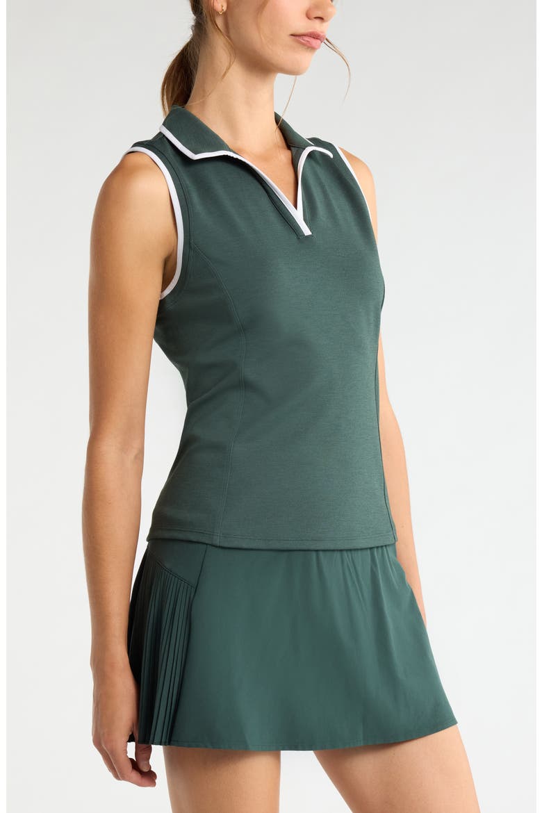 Pace Piqué Knit Polo Tank, Alternate, color, GREEN TIMBER