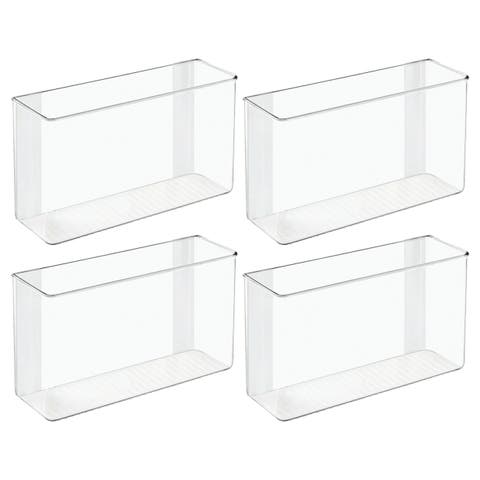 Adhesive Organizer Bin for Kitchen - Set of 4 - Clear