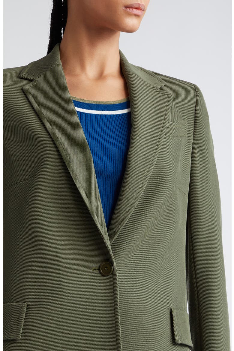 Single Breasted Wool Tricotine Boyfriend Blazer, Alternate, color, SAGE