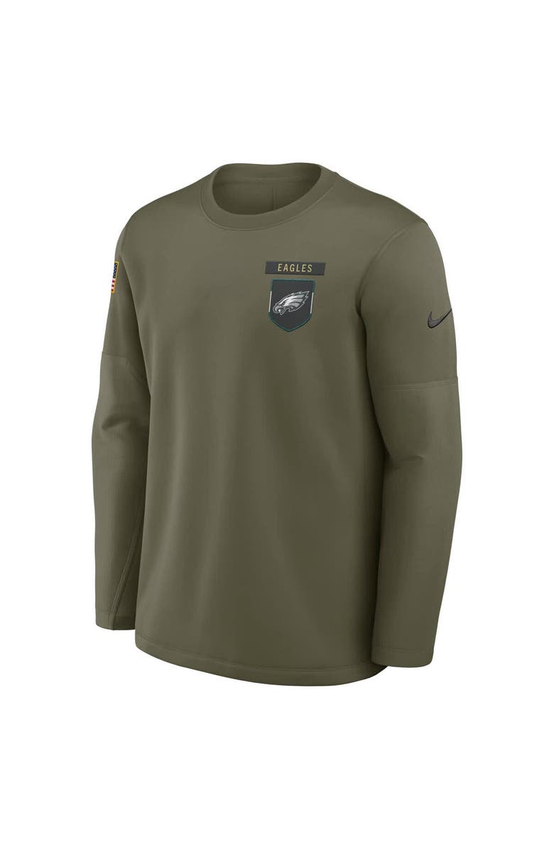 Nike Men's Nike Olive Philadelphia Eagles 2025 Salute to Service Sideline Coaches Therma-FIT Long Sleeve Shirt, Alternate, color, Olive