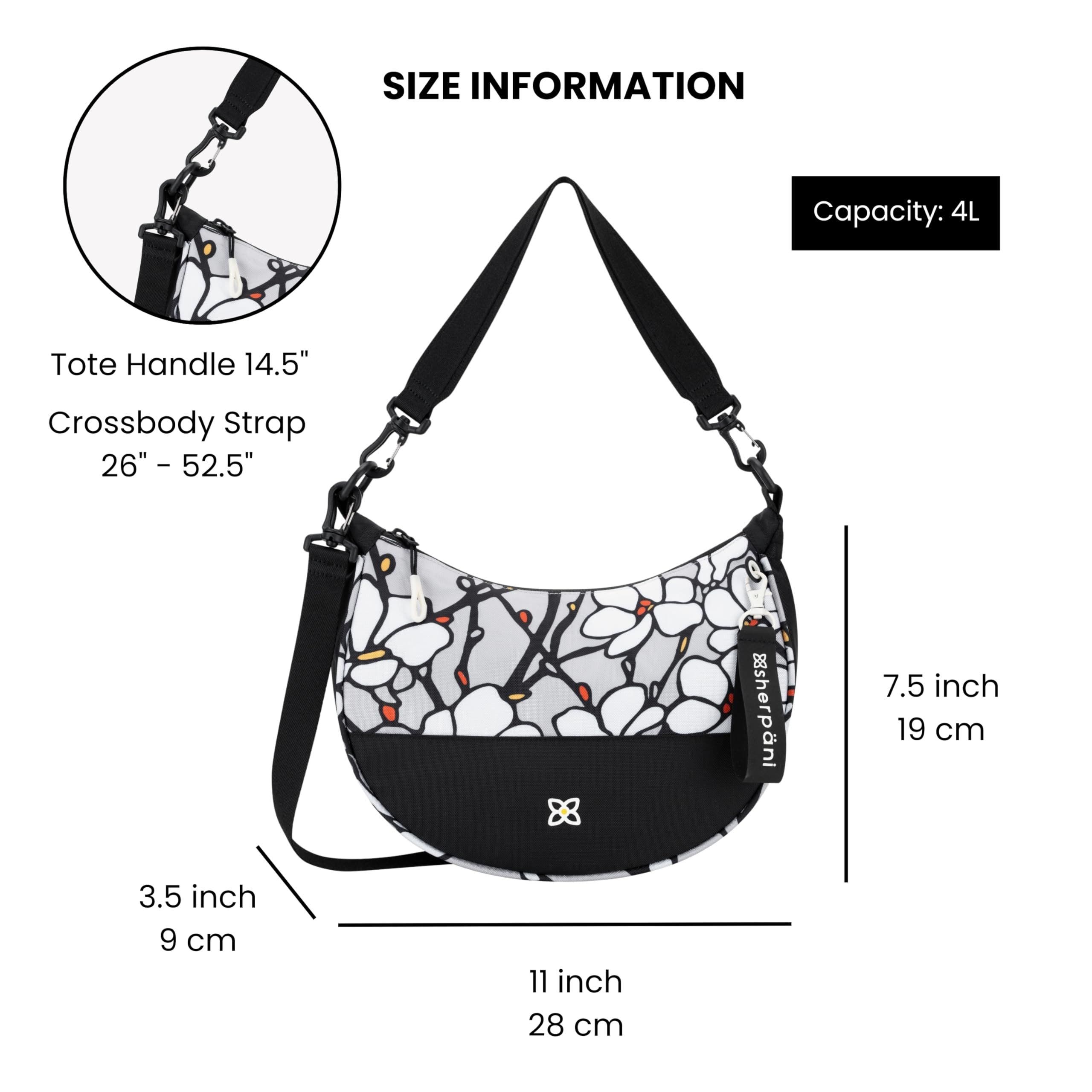 Sherpani Mina Medium Nylon Crescent Bag, Alternate, color, Magnolia