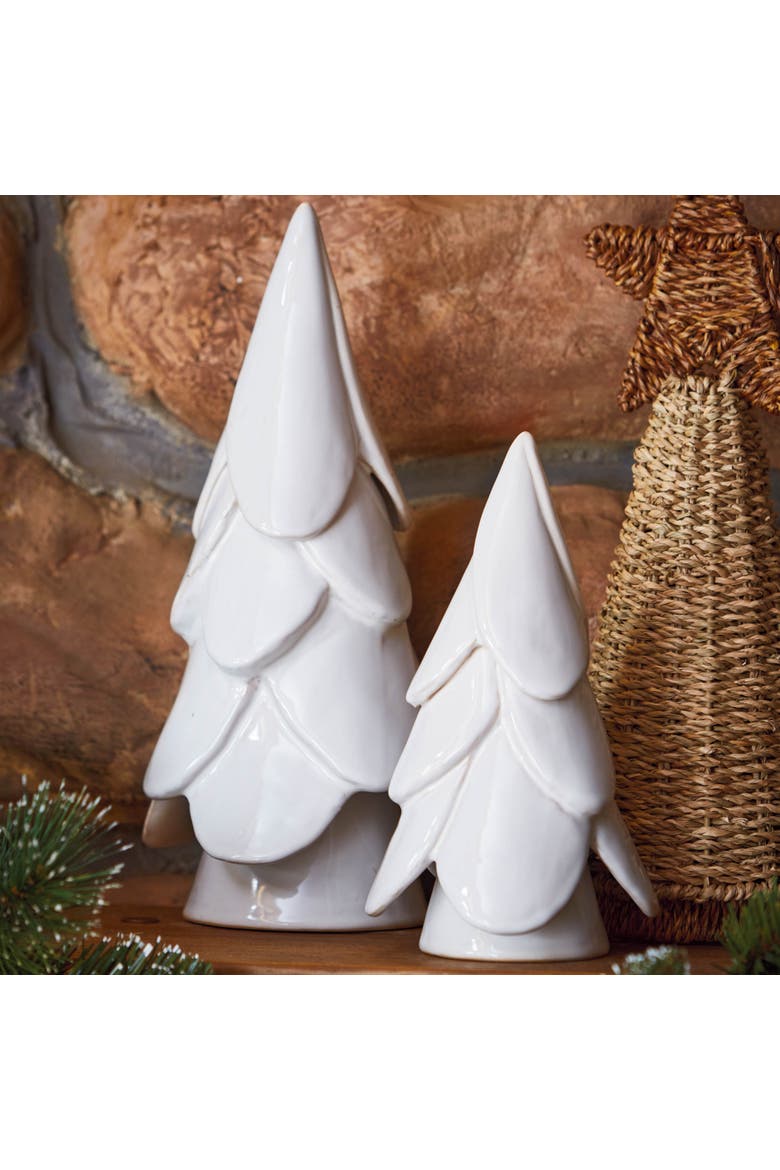 Vail Large White Tree Decor Ceramic Holiday Sculpture, Alternate, color, White