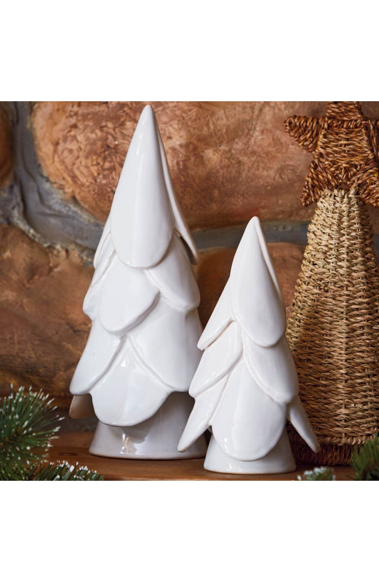 tag Vail Large White Tree Decor Ceramic Holiday Sculpture, Alternate, color, White