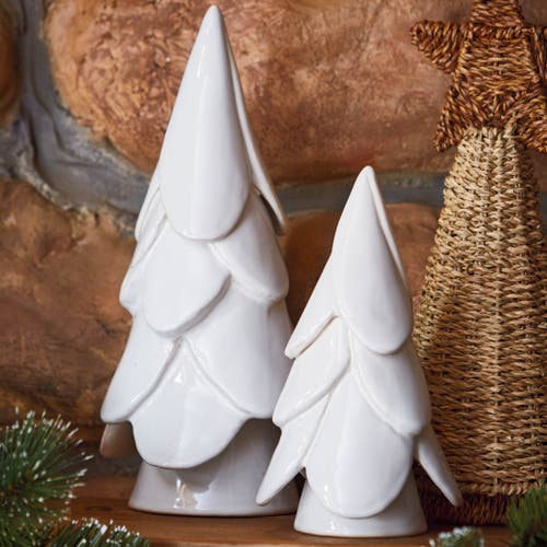 Tag Vail Large White Tree Decor Ceramic Holiday Sculpture In White