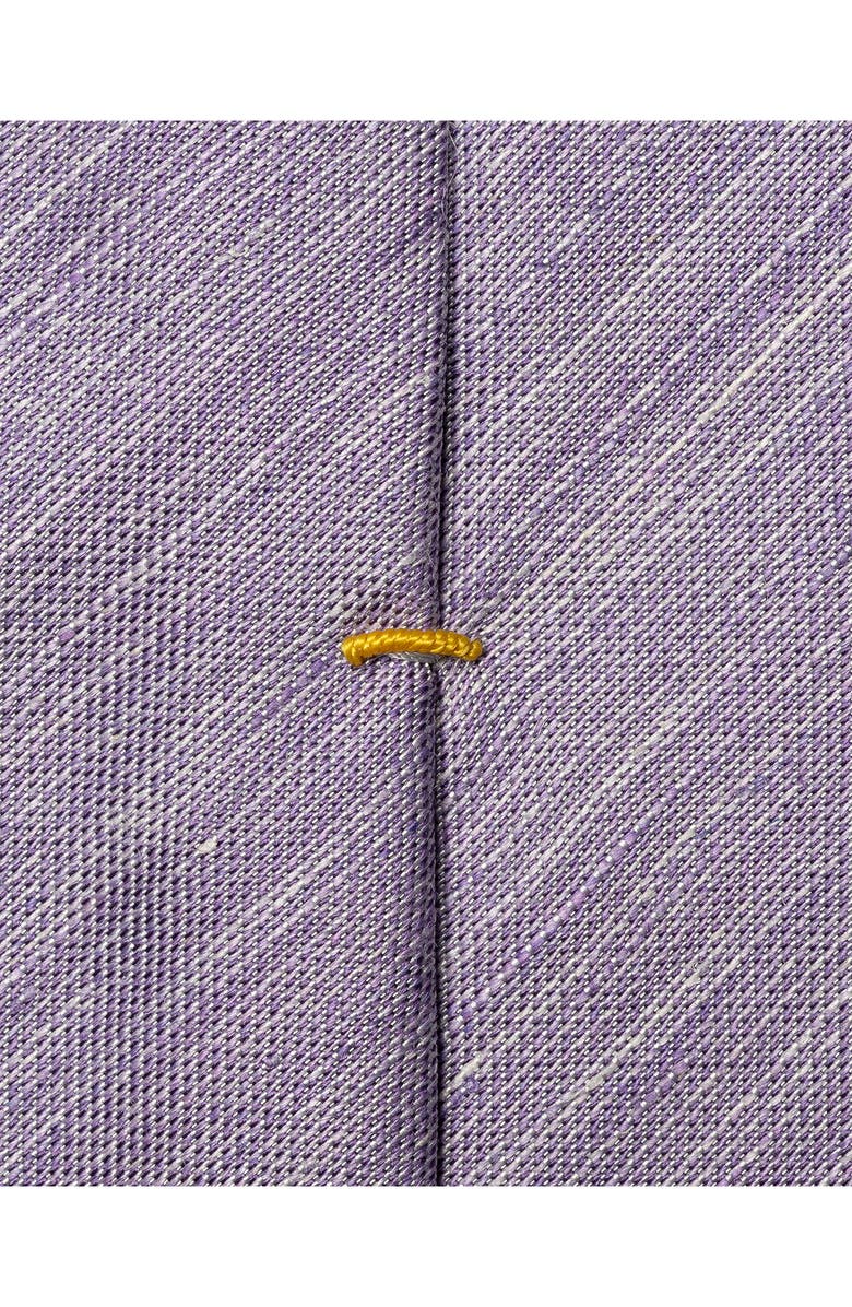 Eton Mid Purple Solid Linen & Silk Tie, Alternate, color, 