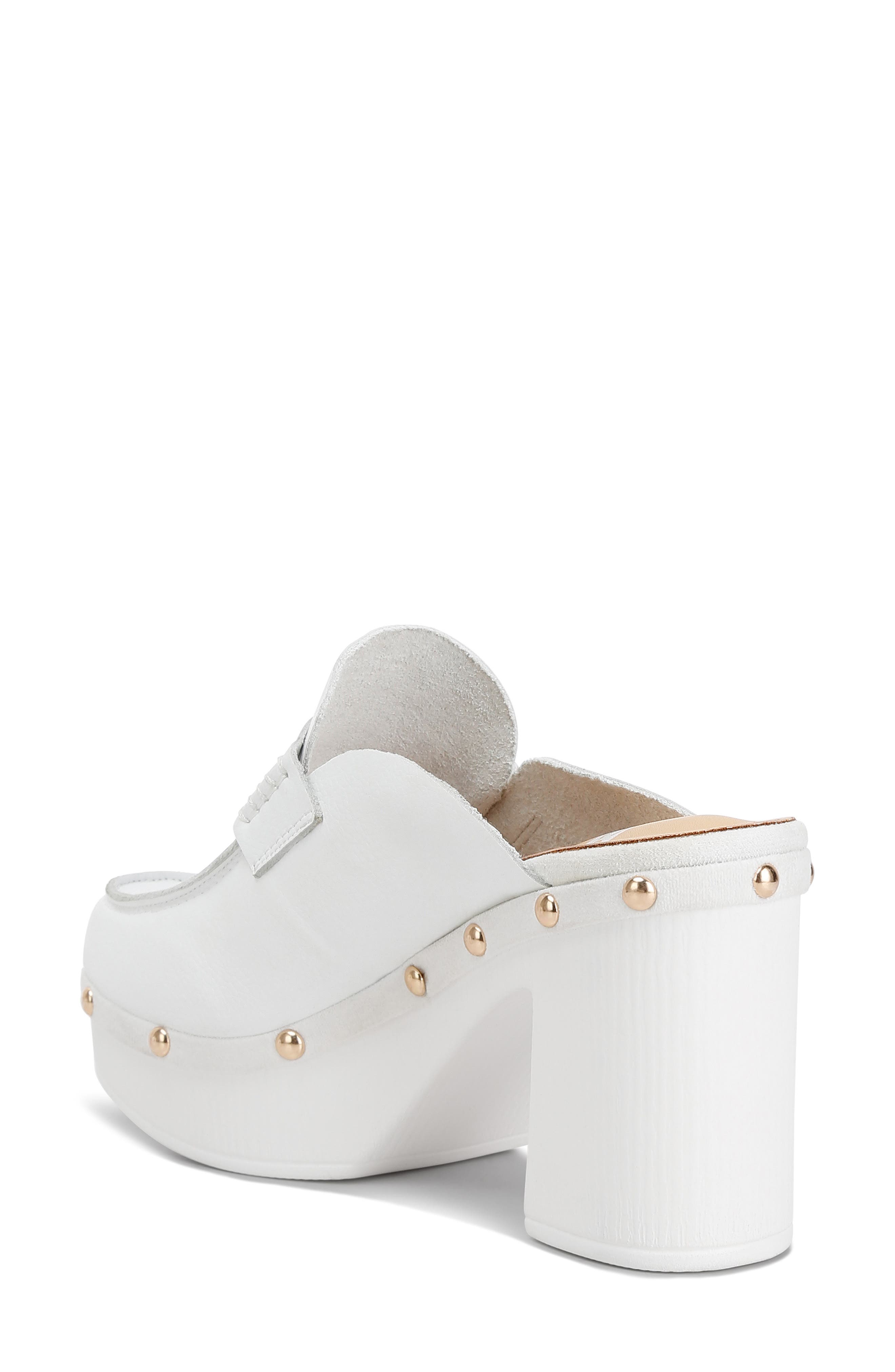Lycra Stud Platform Mule, Alternate, color, WHITE