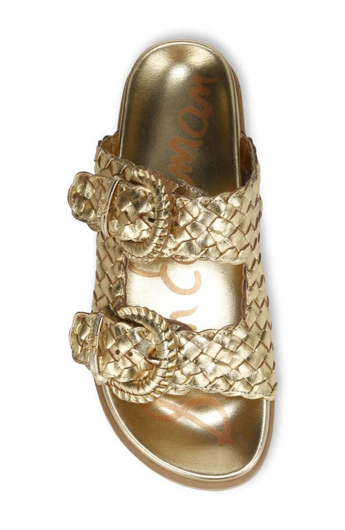Shop Sam Edelman Tiffanie Woven Two-strap Sandal In Bright Gold