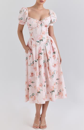 Lulabell Puff Sleeve Midi Dress