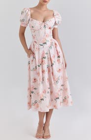 HOUSE OF CB Lulabell Puff Sleeve Midi Dress
